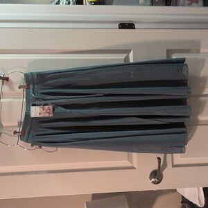 Halara High Waist Drawstring Mesh 2 in 1 Side Pocket Midi Flare Skirt size S